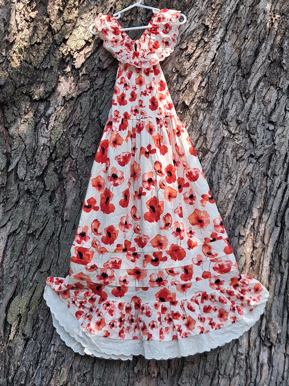 Matilda Jane White Dress with Red Floral Print